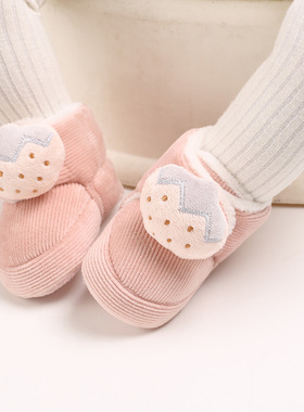 冬季新款婴儿鞋加厚保暖宝宝鞋灯芯绒加绒防冻棉鞋棉靴新生儿1岁