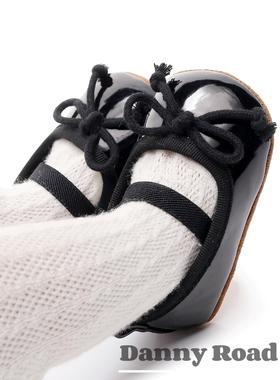 春季新款宝宝鞋公主鞋软底防滑纯色漆皮小皮鞋松紧带女宝红色0-1