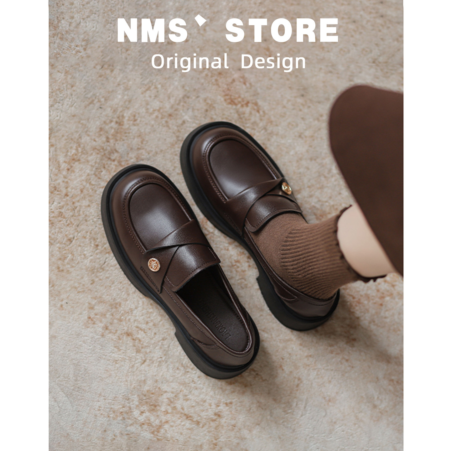 真皮软底乐福鞋女2026春秋季新款玛丽珍单鞋英伦厚底一脚蹬小皮鞋