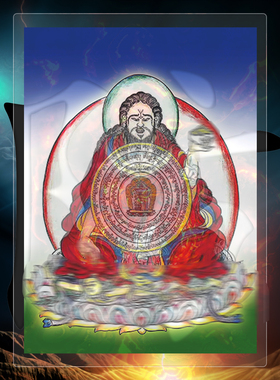 唐东嘉波防贴画结缘抗地防潮挂贴画护震身唐卡防水相纸画双面塑封