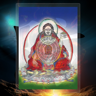 唐东嘉波防贴画结缘抗地防潮挂贴画护震身唐卡防水相纸画双面塑封