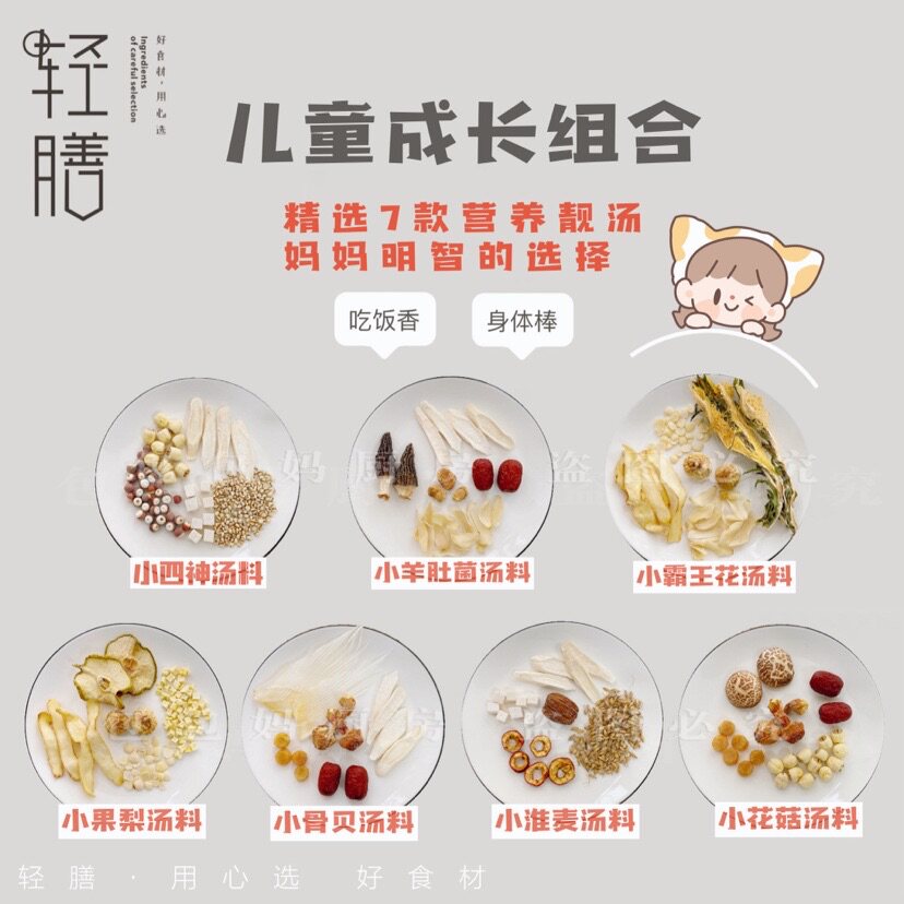 广东煲汤炖汤 小朋友爱吃饭儿童煲汤料 1人量汤料组合 方便不浪费