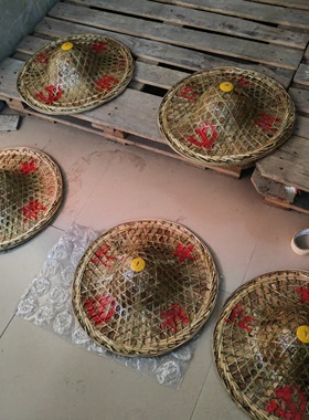 斗笠帽印字款红军挂包表演舞蹈火锅店创意复古装饰抗战纪念装饰品