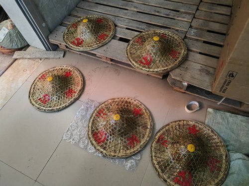 斗笠帽印字款红军挂包表演舞蹈火锅店创意复古装饰抗战纪念装饰品