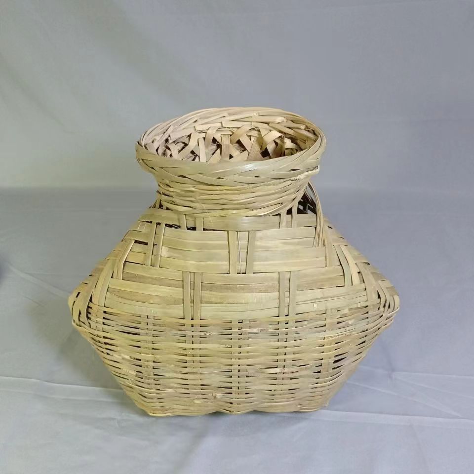 鱼篓竹编青皮渔翁户外农庄家用捕鱼工具老式巴笼野炊露营中号鱼笼