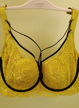 超薄软钢圈BC杯聚拢调整型文胸大胸显小内衣兔耳蕾丝性感上托胸罩