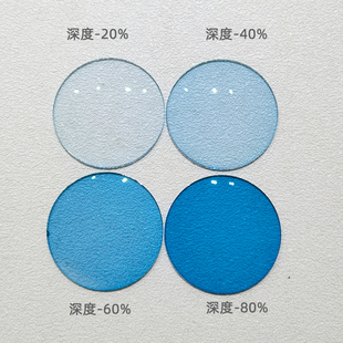 染色近视镜片镀膜加硬防蓝光配有色配度数变色太阳眼镜片浅色透明