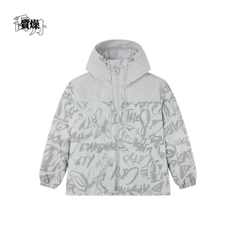 乔丹质燥25年冬季QDLGM3254266梭织男性宽松型蕉虑联名厚羽绒风衣