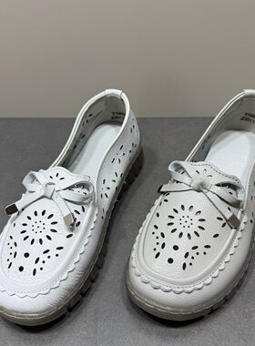 防滑皮鞋镂空透气单鞋洞洞凉鞋女