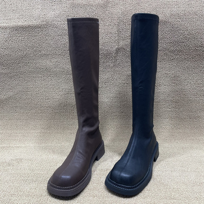 瘦瘦女靴子长靴不过膝高筒靴女