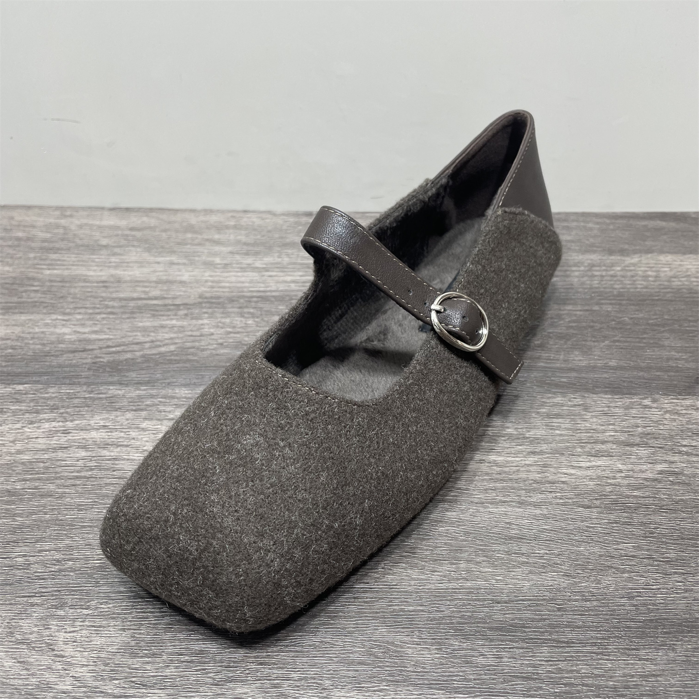 玛丽珍鞋女加绒保暖浅口单鞋女