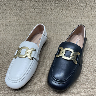 羊皮豆豆鞋 断码 处理真皮软底单鞋 2024新款 女 女平底百搭乐福小皮鞋