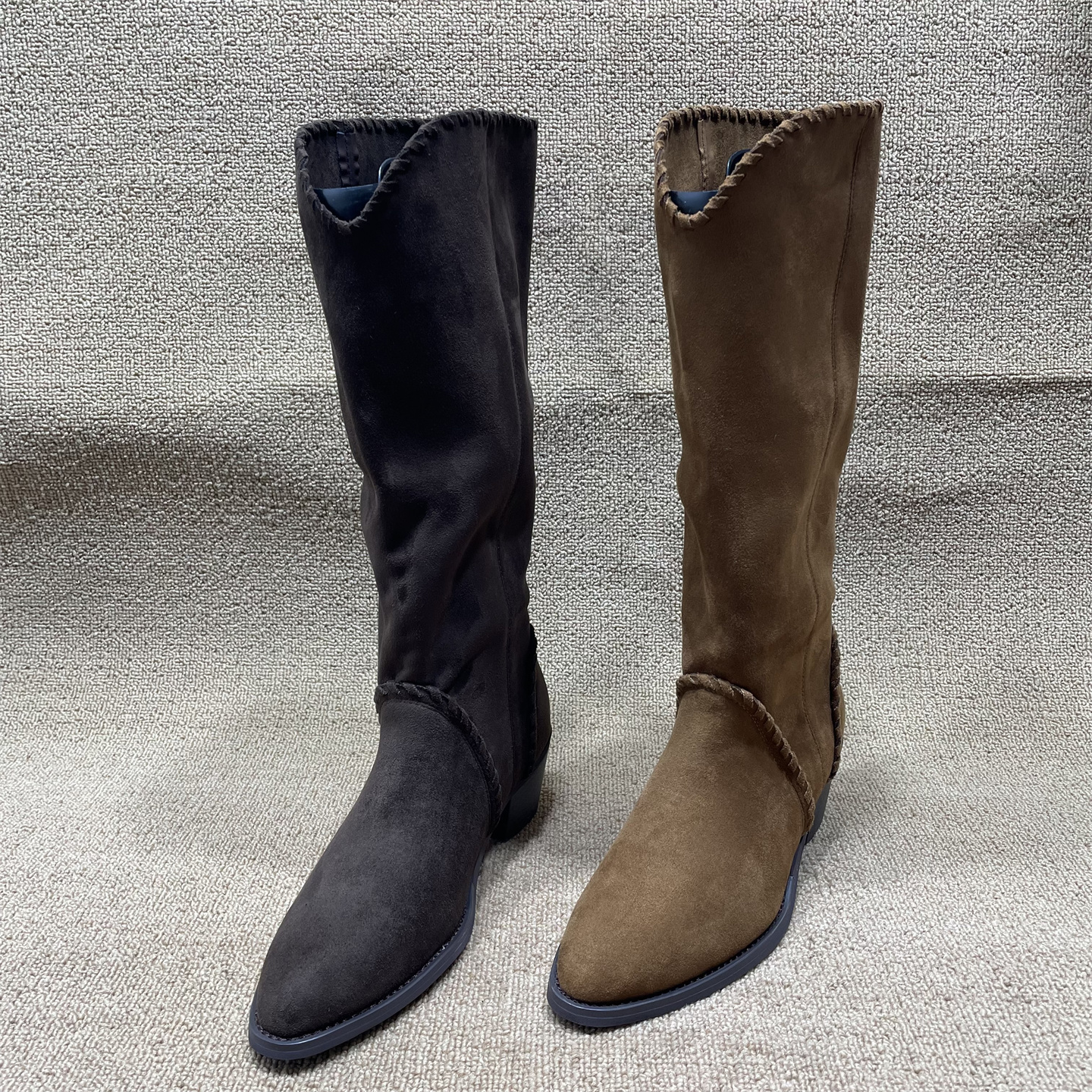 断码处理慵懒风复古西部牛仔靴女