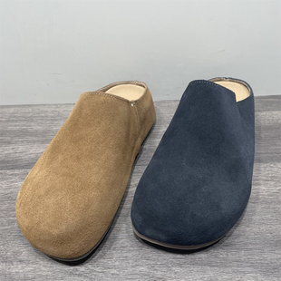 断码 女春秋新款 小土豆懒人复古包头拖鞋 处理真皮厚底内增高勃肯鞋