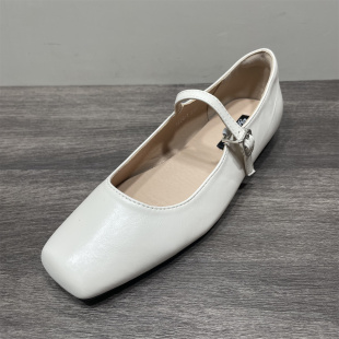 百搭豆豆单鞋 复古方头一字带平底奶奶鞋 女 处理仙女风玛丽珍鞋 断码