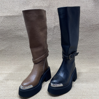 粗跟瘦瘦靴两穿高跟高筒靴女