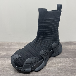 断码 处理暗黑系小众设计飞织袜靴女炸街短靴厚底马丁靴显瘦弹力靴