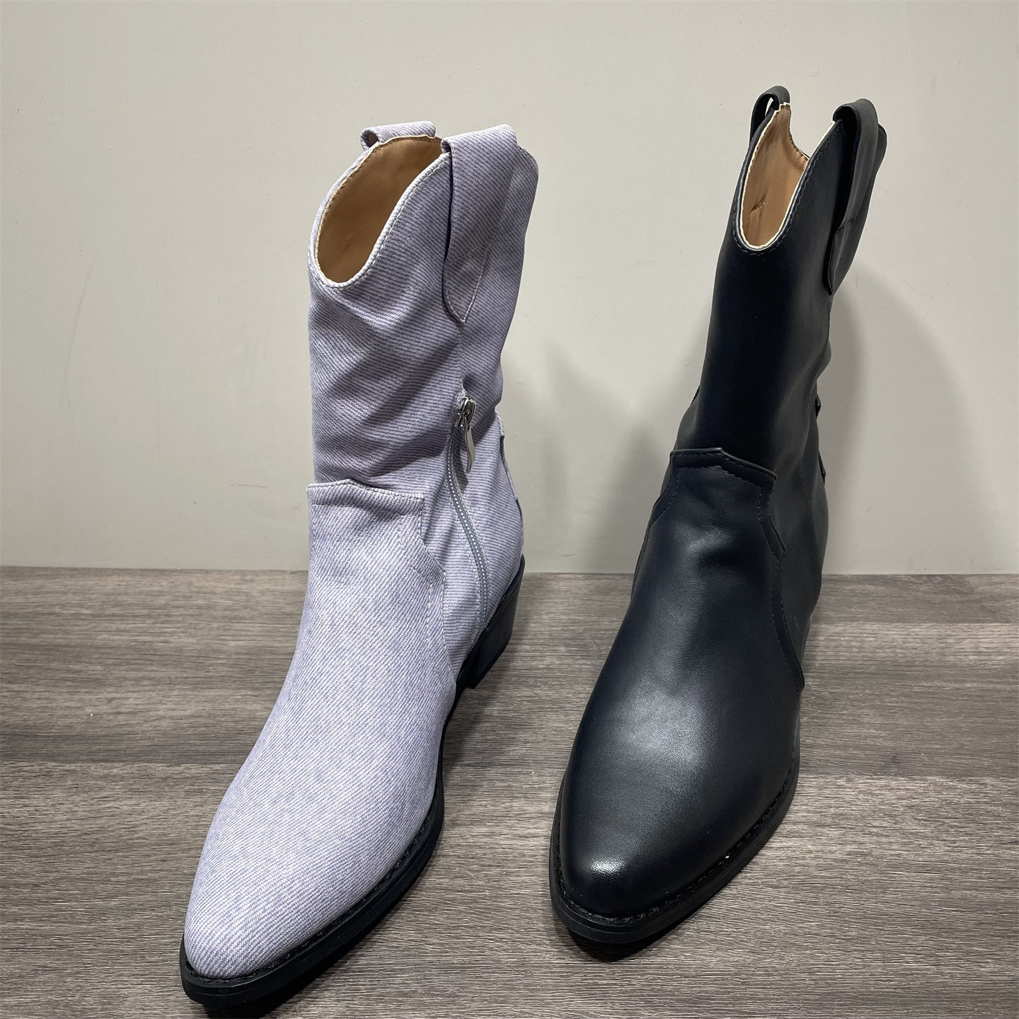 清仓处理秋冬新款复古尖头粗跟短靴女西部牛仔靴v口显瘦骑士靴女,女鞋,西部靴,淘宝优惠券,粉丝福利购,淘宝优惠卷