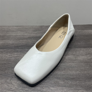 一脚蹬豆豆鞋 断码 通勤百搭工作鞋 女鞋 女 处理真皮软底方头浅口单鞋