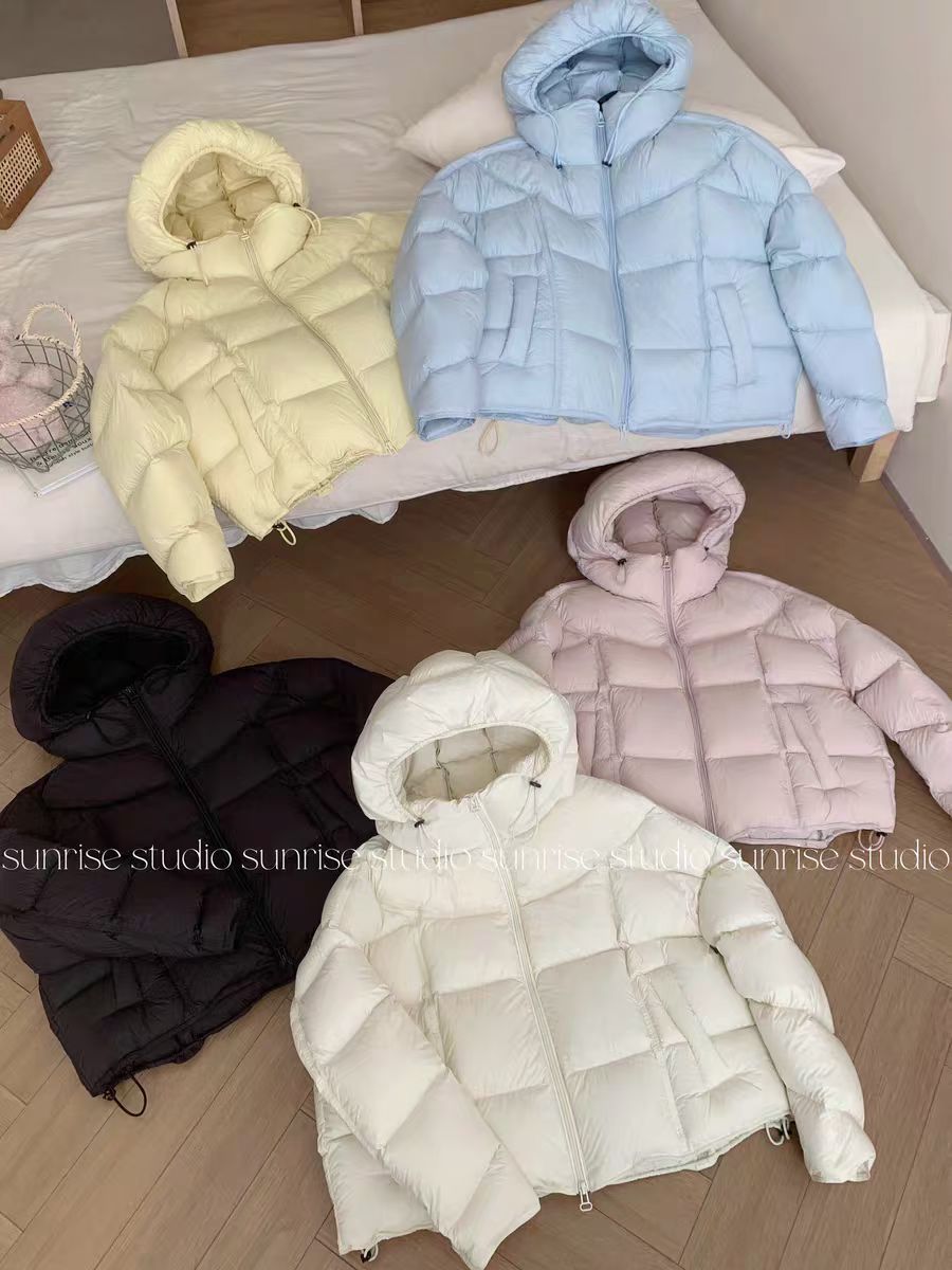 高端连帽短款90羽绒服外套女2025秋冬新款保暖排骨羽绒服女