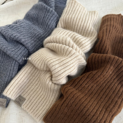 100%纯山羊绒袜套保暖过膝长筒袜