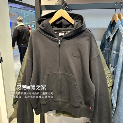 李维斯新款男士黑色连帽外套