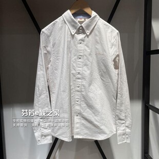 Levis李维斯正品2025新款男士竖条纹刺绣米白长袖衬衫 0017V-0008
