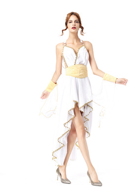 万圣节希腊女神cos服装阿拉伯女王装印度舞娘埃及艳后裙女神服白
