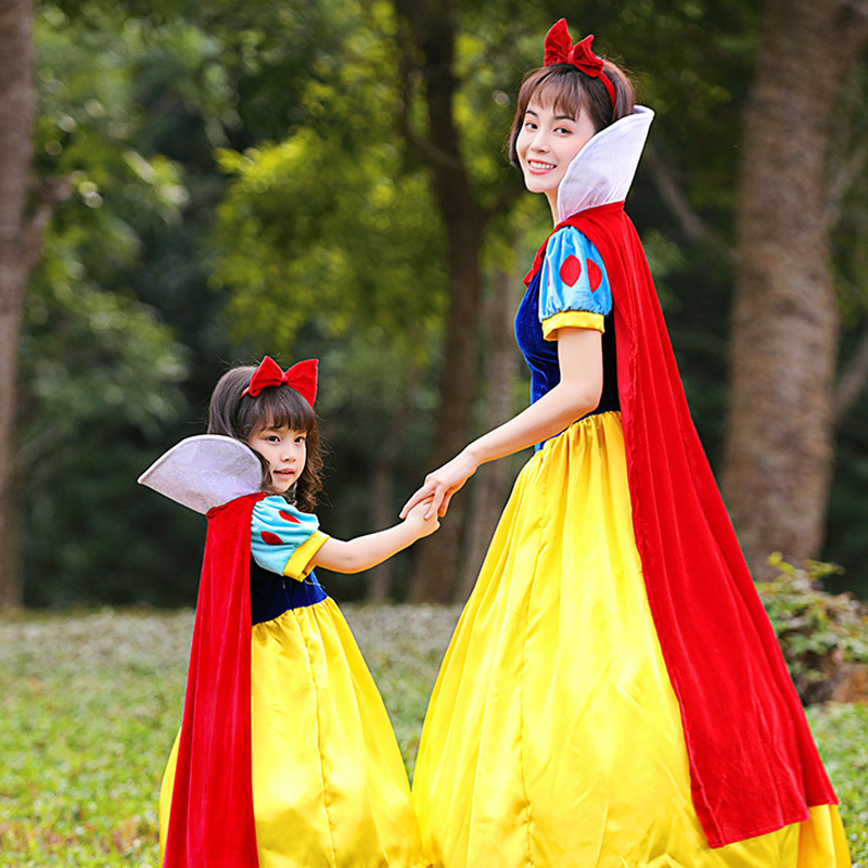万圣节童话主题服装 cosplay毒苹果皇后披风长裙亲子白雪公主礼服