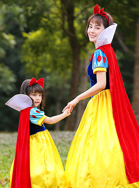 万圣节童话主题服装 cosplay毒苹果皇后披风长裙亲子白雪公主礼服
