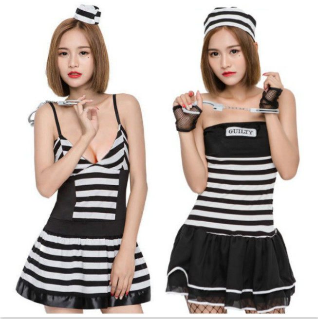 抹胸万圣节囚犯吊带深v大码制服