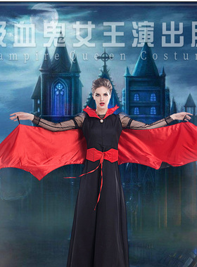 万圣节女王长裙 ampire Cos成人女吸血鬼服吸血鬼女巫皇后演出服