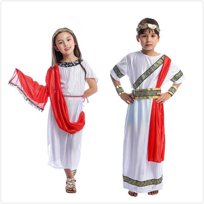 万圣节儿童cos服古罗马男孩服装希腊女神罗马女孩中世纪服装儿童
