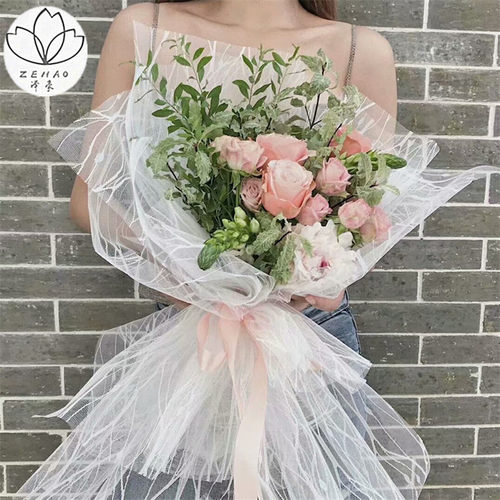 花束鲜花包装花束包装泽豪闪电纱