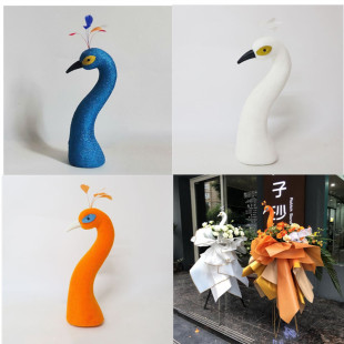 孔雀头模型开业花篮包装 饰品花店花艺资材 材料大麦仿真鲜花花束装