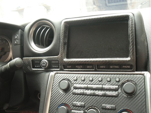 适用于日产尼桑R35 GTR RSW款导航面板 显示屏贴片中控内饰碳纤维