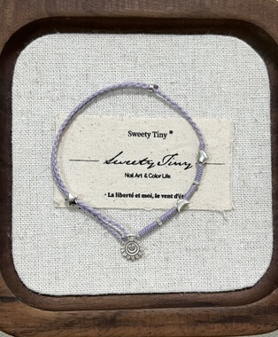 S925纯银太阳星星月亮手编绳可调节送闺蜜礼物