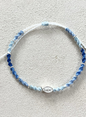 一直游到海水变蓝S925纯银小鱼手绳可调节手编绳闺蜜礼物学生礼物