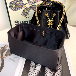 适用于Chanel香奈儿25bag内胆包绸缎内衬25c嬉皮hobo拉链收纳整理