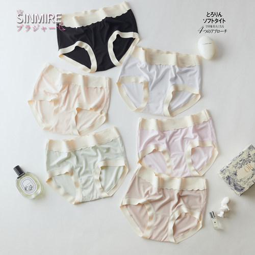 SINMIRE莫代尔布丁内裤女无痕吸湿抗菌奶盖冰淇淋三角小毛毯短裤 - 封面