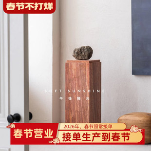 红洞大理石雕塑台装饰落地摆件底座基座电视柜玄关柱子墩子展示台