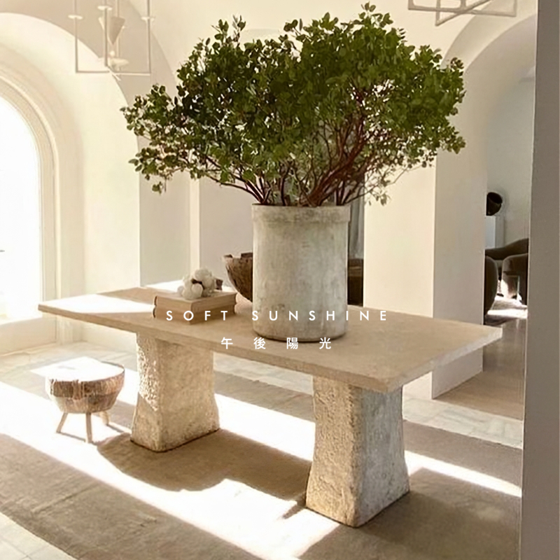 洞大理石轻奢高级感茶几餐桌底座