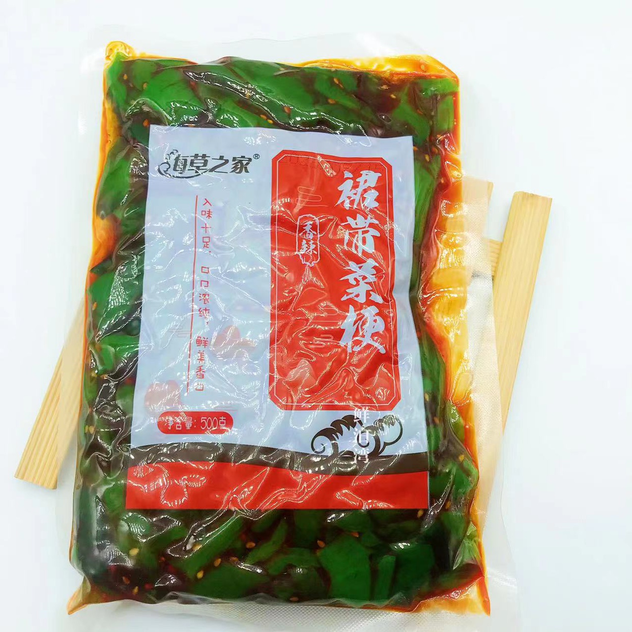 大连特产海草之家香辣裙带菜梗段即食下饭小菜包邮海菜500g&times;5袋