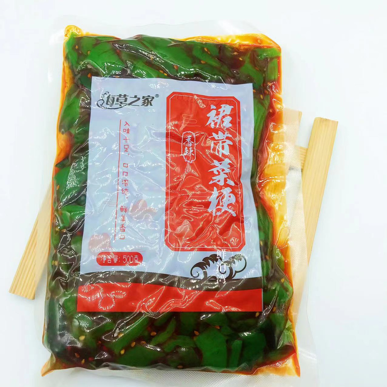 大连特产海草之家香辣裙带菜梗段即食下饭小菜包邮海菜500g×5袋