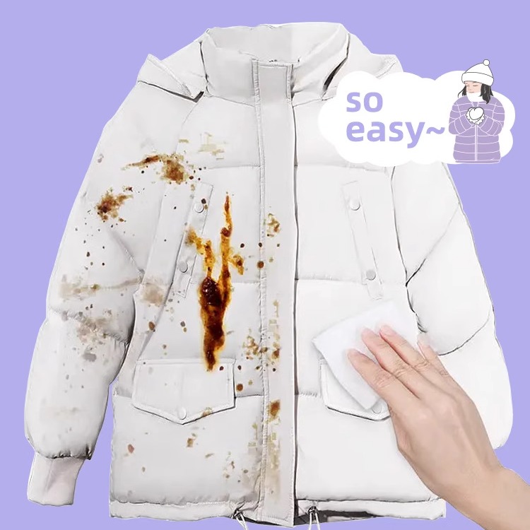 新月集12片装便携去油污免水洗清洁衣物羽绒服鞋专用免手洗湿纸巾