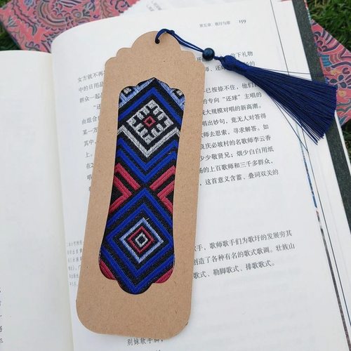 非遗壮锦书签定制diy材料包广西壮族特色文创儿童自制书签