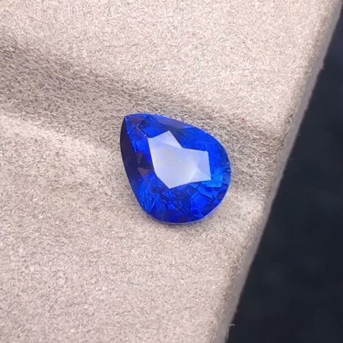 天然皇家蓝蓝宝石裸石水滴可镶嵌