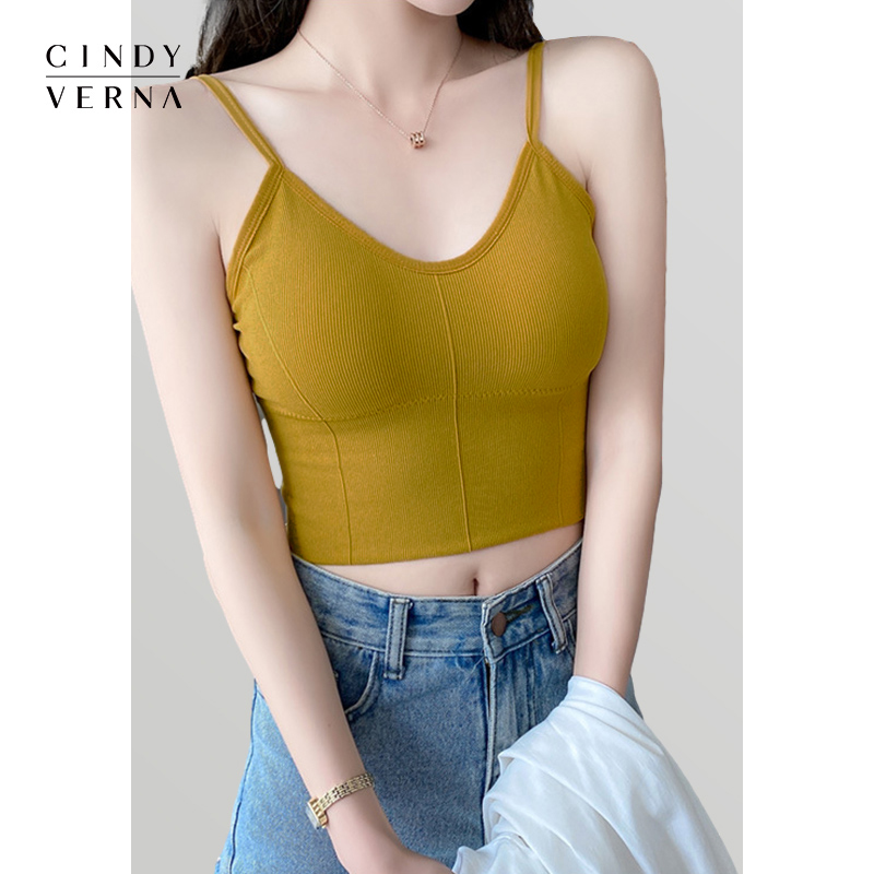 2021夏新款针织吊带卡卡U型美背内搭网红背心女打底外穿短款上衣