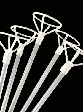 波波球铝膜球拖杆子加粗35CM40CM70CM透明活动地摊手持杆拖杯棒