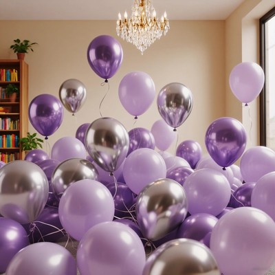 马卡龙紫色气球商场国庆节活动装饰生日派对周岁场景布置加厚汽球